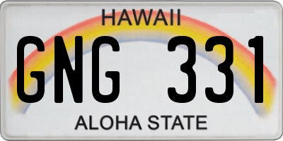 HI license plate GNG331