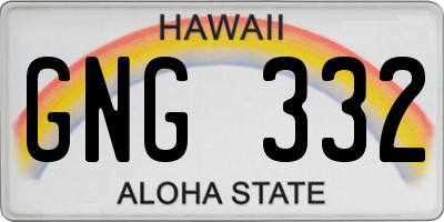 HI license plate GNG332