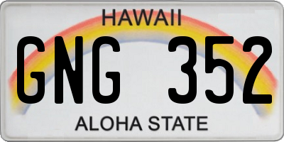 HI license plate GNG352