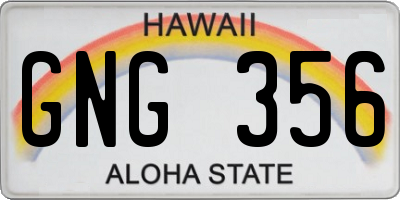 HI license plate GNG356