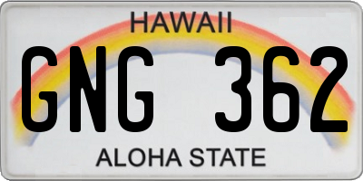 HI license plate GNG362