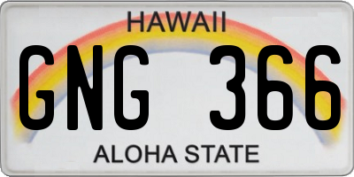 HI license plate GNG366