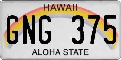 HI license plate GNG375