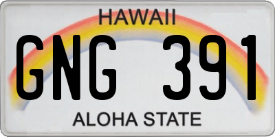 HI license plate GNG391