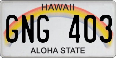 HI license plate GNG403