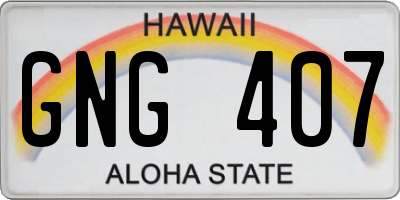 HI license plate GNG407