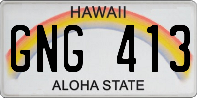 HI license plate GNG413