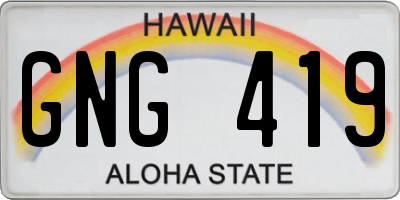 HI license plate GNG419