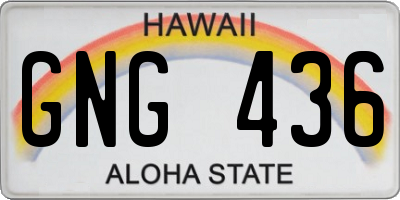 HI license plate GNG436