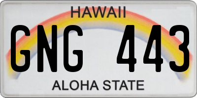 HI license plate GNG443