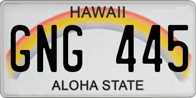 HI license plate GNG445