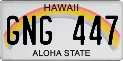 HI license plate GNG447