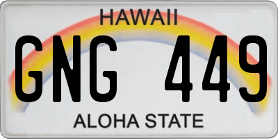 HI license plate GNG449
