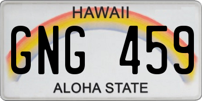 HI license plate GNG459