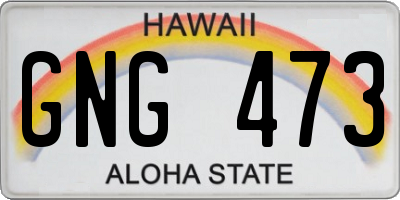 HI license plate GNG473