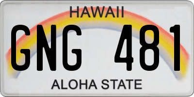 HI license plate GNG481