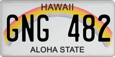 HI license plate GNG482