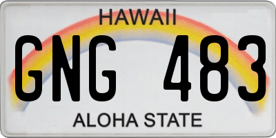 HI license plate GNG483