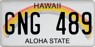 HI license plate GNG489