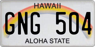 HI license plate GNG504
