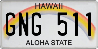 HI license plate GNG511