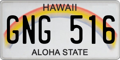 HI license plate GNG516