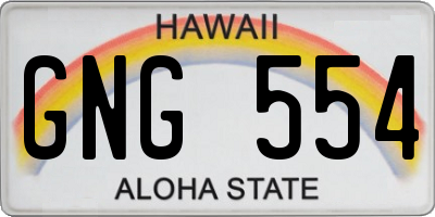 HI license plate GNG554