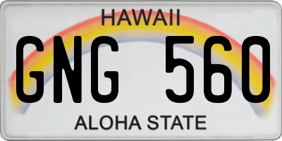 HI license plate GNG560