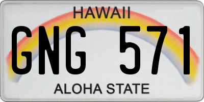 HI license plate GNG571
