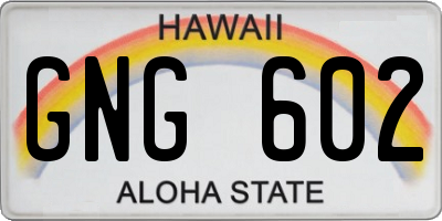 HI license plate GNG602