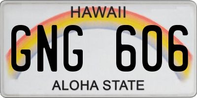 HI license plate GNG606
