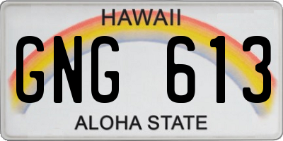HI license plate GNG613