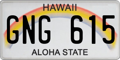 HI license plate GNG615