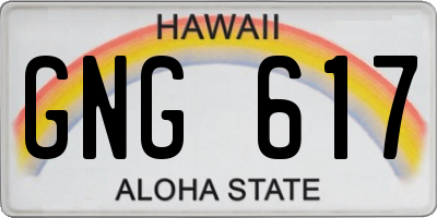 HI license plate GNG617