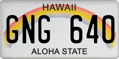 HI license plate GNG640