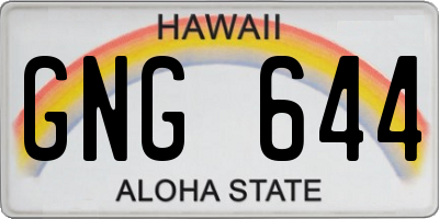 HI license plate GNG644