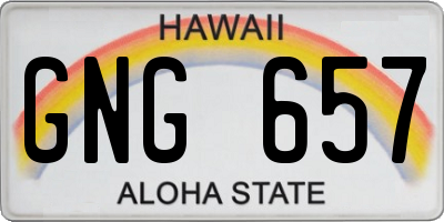 HI license plate GNG657