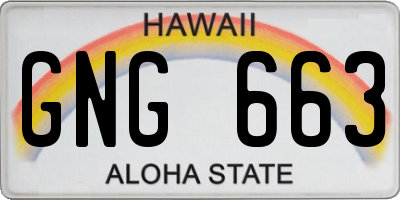HI license plate GNG663