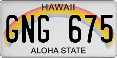 HI license plate GNG675
