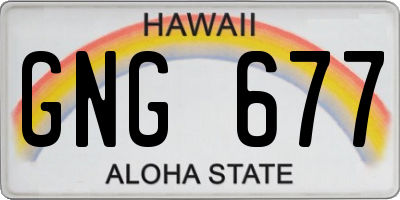 HI license plate GNG677