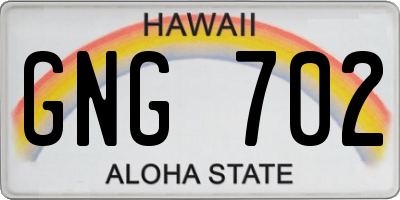 HI license plate GNG702