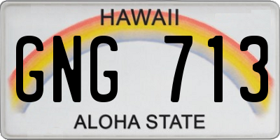 HI license plate GNG713