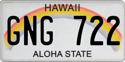 HI license plate GNG722