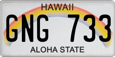 HI license plate GNG733