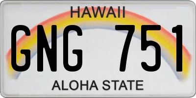 HI license plate GNG751