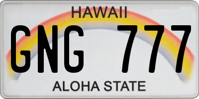 HI license plate GNG777
