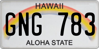 HI license plate GNG783