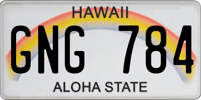 HI license plate GNG784