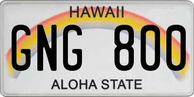 HI license plate GNG800