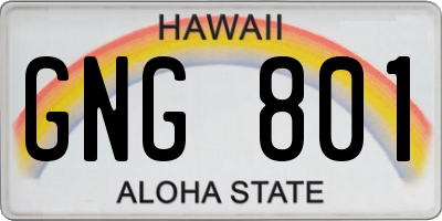 HI license plate GNG801